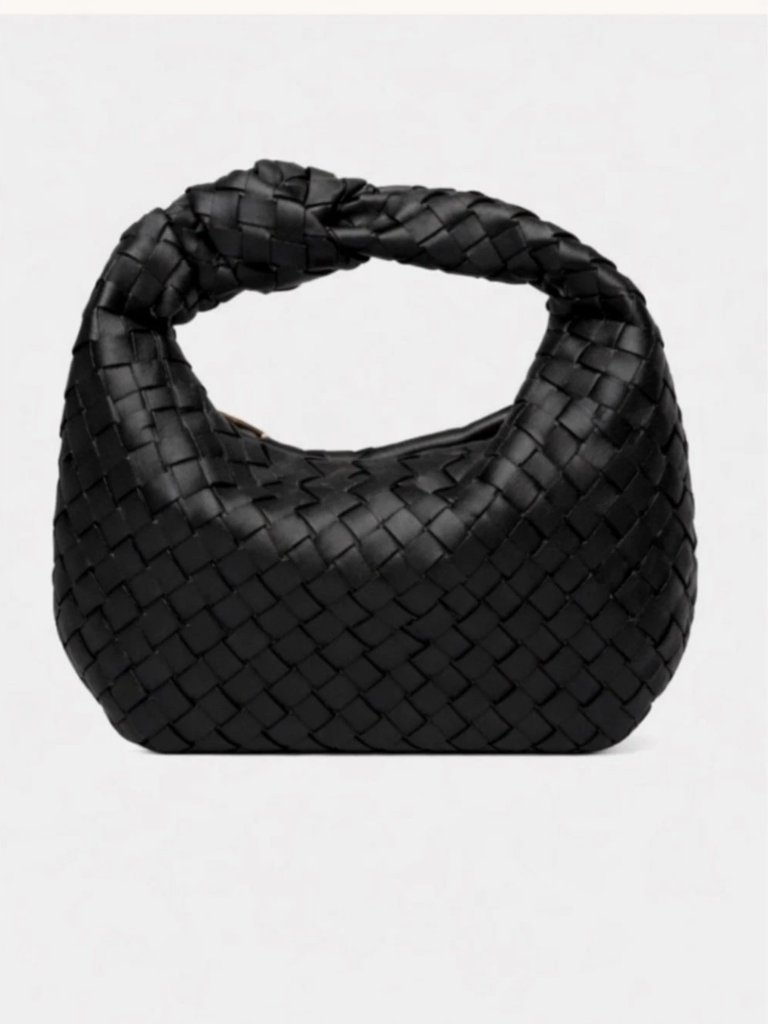 Urban Expressions Tracy Bag Woven Knot Hobo Purse Vegan Handbag Black